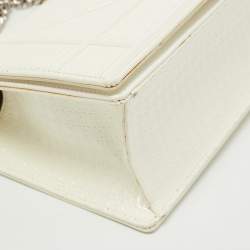 Pre Owned Dior White Patent Leather Small Diorama Shoulder Bag