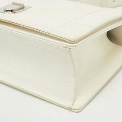 Pre Owned Dior White Patent Leather Small Diorama Shoulder Bag