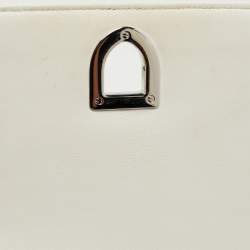 Pre Owned Dior White Patent Leather Small Diorama Shoulder Bag