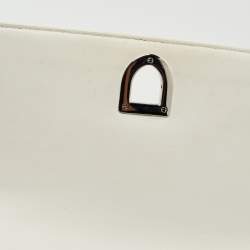 Pre Owned Dior White Patent Leather Small Diorama Shoulder Bag