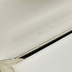 Pre Owned Dior White Patent Leather Small Diorama Shoulder Bag