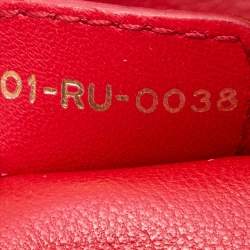 Pre Owned Dior Red Woven Leather Soft Large Shopping Tote
