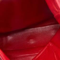 Pre Owned Dior Red Woven Leather Soft Large Shopping Tote