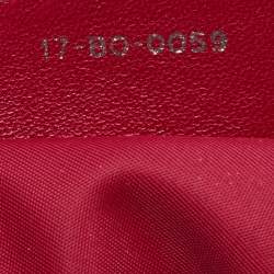 Pre Owned Dior Red Quilted Cannage Satin Charming Lock Satchel