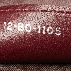 Pre Owned Dior Burgundy Cannage Leather Medium Lady Dior Tote