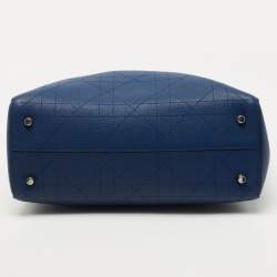 Pre Owned Dior Blue Cannage Leather Medium Ultradior Tote