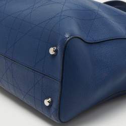 Pre Owned Dior Blue Cannage Leather Medium Ultradior Tote