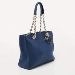Pre Owned Dior Blue Cannage Leather Medium Ultradior Tote