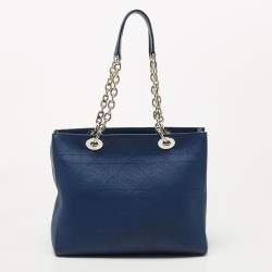 Pre Owned Dior Blue Cannage Leather Medium Ultradior Tote