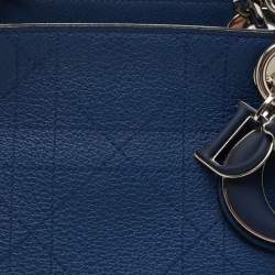 Pre Owned Dior Blue Cannage Leather Medium Ultradior Tote