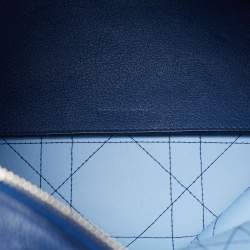 Pre Owned Dior Blue Cannage Leather Medium Ultradior Tote