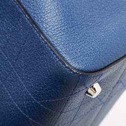 Pre Owned Dior Blue Cannage Leather Medium Ultradior Tote