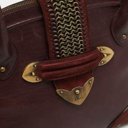 Pre Owned Dior Burgundy Leather and Suede Jeanne Satchel