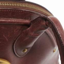 Pre Owned Dior Burgundy Leather and Suede Jeanne Satchel