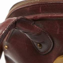 Pre Owned Dior Burgundy Leather and Suede Jeanne Satchel