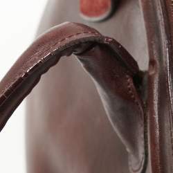 Pre Owned Dior Burgundy Leather and Suede Jeanne Satchel