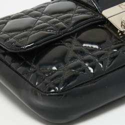 Dior Black Cannage Patent Leather Miss Dior Promenade Chain Clutch