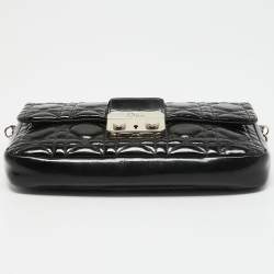 Dior Black Cannage Patent Leather Miss Dior Promenade Chain Clutch