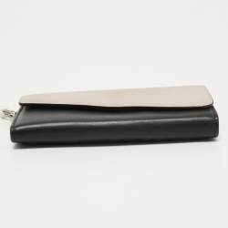 Dior Black/Pink Leather Flap Continental Wallet