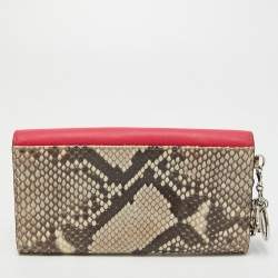 Pre Owned Dior Multicolor Python and Leather Diorissimo Rencontre Wallet