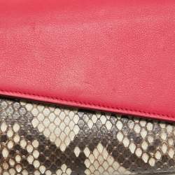 Pre Owned Dior Multicolor Python and Leather Diorissimo Rencontre Wallet