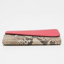 Pre Owned Dior Multicolor Python and Leather Diorissimo Rencontre Wallet