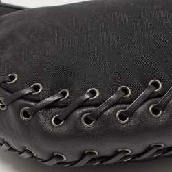 Pre Owned Dior Black Oblique Nylon and Leather Ethnic Hobo