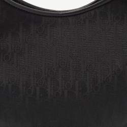 Pre Owned Dior Black Oblique Nylon and Leather Ethnic Hobo