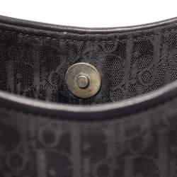 Pre Owned Dior Black Oblique Nylon and Leather Ethnic Hobo