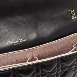 Pre Owned Dior Black Cannage Leather Large Miss Dior Flap Bag