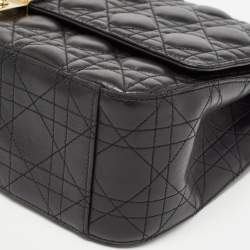 Pre Owned Dior Black Cannage Leather Large Miss Dior Flap Bag