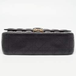 Pre Owned Dior Black Cannage Leather Large Miss Dior Flap Bag