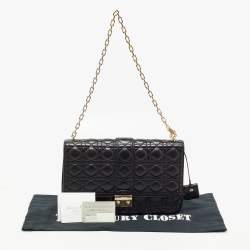 Pre Owned Dior Black Cannage Leather Large Miss Dior Flap Bag
