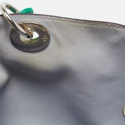 Pre Owned Dior Green Leather Large Diorissimo Shopper Tote