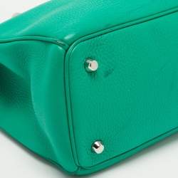Pre Owned Dior Green Leather Large Diorissimo Shopper Tote