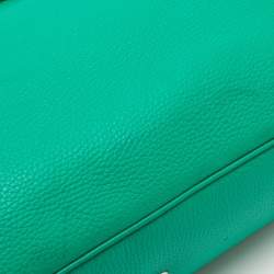 Pre Owned Dior Green Leather Large Diorissimo Shopper Tote