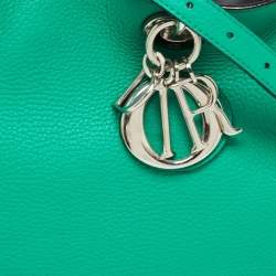 Pre Owned Dior Green Leather Large Diorissimo Shopper Tote