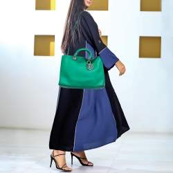 Pre Owned Dior Green Leather Large Diorissimo Shopper Tote