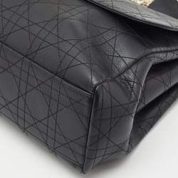 Pre Owned Dior Black Cannage Leather Large Diorling Shoulder Bag