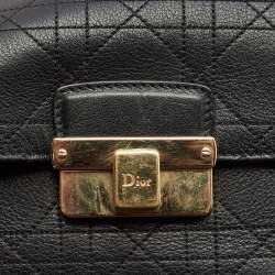 Pre Owned Dior Black Cannage Leather Large Diorling Shoulder Bag