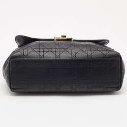 Pre Owned Dior Black Cannage Leather Large Diorling Shoulder Bag
