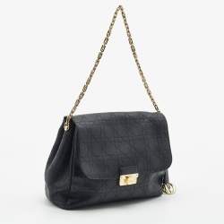 Pre Owned Dior Black Cannage Leather Large Diorling Shoulder Bag