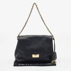 Pre Owned Dior Black Cannage Leather Large Diorling Shoulder Bag