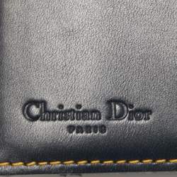 Pre Owned Dior Blue Diorissimo Canvas and Leather Saddle Compact Wallet