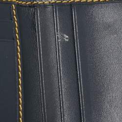 Pre Owned Dior Blue Diorissimo Canvas and Leather Saddle Compact Wallet
