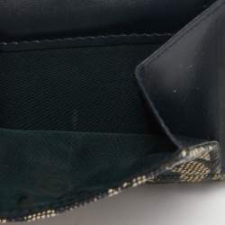 Pre Owned Dior Blue Diorissimo Canvas and Leather Saddle Compact Wallet