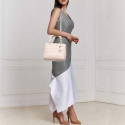 Dior Pink Cannage Leather Medium Lady Dior Tote