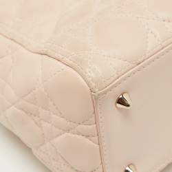 Dior Pink Cannage Leather Medium Lady Dior Tote
