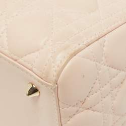 Dior Pink Cannage Leather Medium Lady Dior Tote
