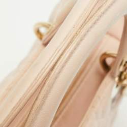Dior Pink Cannage Leather Medium Lady Dior Tote